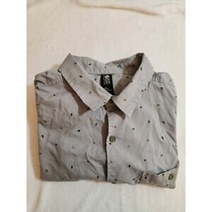 Mountain Hardwear Mens Shirt Large Gray Short Sleeve Preppy Academia